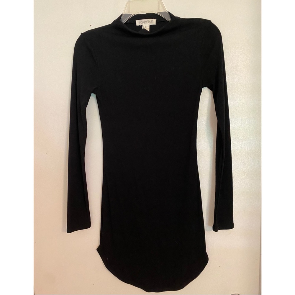 Black long sleeve mini dress